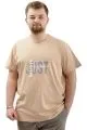 Big Size Mens T-Shirt V Collar BELIEVE U24054 Beige