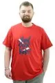 Mens Big Size T-shirt Crew Neck SOON U24061 Kırmızı