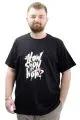 Mens Big Size T-shirt Crew Neck SOON U24061 Black