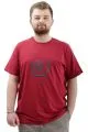 Büyük Beden Erkek Tişört Baskılı Pamuklu Bisiklet Yaka T-Shirt SPIRAL U24065 Bordo