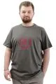 Büyük Beden Erkek Tişört Baskılı Pamuklu Bisiklet Yaka T-Shirt SPIRAL U24065 Haki