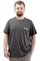 Büyük Beden Erkek Tişört Baskılı Pamuklu Bisiklet Yaka T-Shirt NYC U24068 Antramelanj