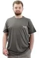 Büyük Beden Erkek Tişört Baskılı Pamuklu Bisiklet Yaka T-Shirt NYC U24068 Haki