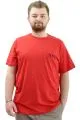 Büyük Beden Erkek Tişört Baskılı Pamuklu Bisiklet Yaka T-Shirt NYC U24068 Kırmızı