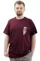 Big Size Mens T-shirt Crew Neck LEAF U24069 Plum