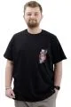 Big Size Mens T-shirt Crew Neck LEAF U24069 Black