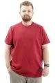 Big Size Mens T-Shirt Basic Elastic Crew Neck T-shirt STAY U24071 Burgundy
