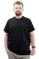 Big Size Mens T-Shirt Basic Elastic Crew Neck T-shirt STAY U24071 Black