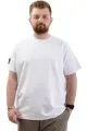 Big Size Mens T-Shirt Basic Elastic Crew Neck T-shirt U24073 White