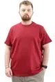 Big Size Mens T-Shirt Basic Elastic Crew Neck T-shirt U24073 Burgundy
