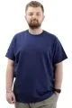 Big Size Mens T-Shirt Basic Elastic Crew Neck T-shirt U24073 Indigo