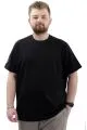 Big Size Mens T-Shirt Basic Elastic Crew Neck T-shirt U24073 Black