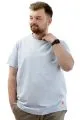 Big Size Mens T-Shirt Basic Elastic Crew Neck T-shirt NEW YORK U24075 Ice Blue