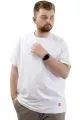 Big Size Mens T-Shirt Basic Elastic Crew Neck T-shirt NEW YORK U24075 White