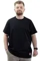 Big Size Mens T-Shirt Basic Elastic Crew Neck T-shirt NEW YORK U24075 Navy Blue