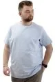 Big Size Mens T-Shirt Basic Elastic Crew Neck T-shirt THIS IS ME U24076 Ice Blue