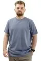 Big Size Mens T-Shirt Interlock Basic Crew Neck T-shirt U24077 Blue