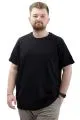 Big Size Mens T-Shirt Interlock Basic Crew Neck T-shirt U24077 Black