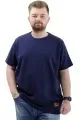 Büyük Beden Erkek T-Shirt İnterlok Basic Bisiklet Yaka Tişört STRIVE U24078 İndigo