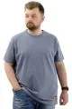 Büyük Beden Erkek T-Shirt İnterlok Basic Bisiklet Yaka Tişört STRIVE U24078 Mavi