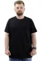 Büyük Beden Erkek T-Shirt İnterlok Basic Bisiklet Yaka Tişört STRIVE U24078 Siyah