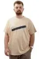 Big Size Mens T-shirt Crew Neck CREATE U24079 Beige