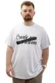 Big Size Mens T-shirt Crew Neck CREATE U24079 White
