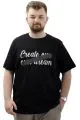 Big Size Mens T-shirt Crew Neck CREATE U24079 Black