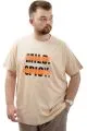 Big Size Mens T-shirt Crew Neck MILD U24080 Beige