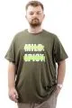 Big Size Mens T-shirt Crew Neck MILD U24080 Khaki