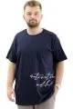 Big+Mens T-Shirt BELIEF U24085 Navy Blue