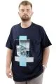 Big+Mens T-Shirt FRANCISCO U24086 Navy Blue