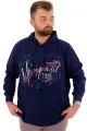 Mens Big Size Sweatshirt Hooded REALITY U24165 Indigo