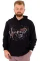 Mens Big Size Sweatshirt Hooded REALITY U24165 Black