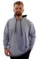 Büyük Beden Erkek Basic Sweatshirt Kapüşonlu Kanguru Cep U24166 Grimelanj