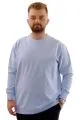 Büyük Beden Erkek Bisiklet Yaka Basic Sweatshirt U24174 Buz Mavi