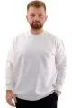 Büyük Beden Erkek Bisiklet Yaka Basic Sweatshirt U24174 Ekru