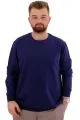 Büyük Beden Erkek Bisiklet Yaka Basic Sweatshirt U24174 İndigo