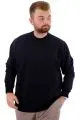 Büyük Beden Erkek Bisiklet Yaka Basic Sweatshirt U24174 Lacivert