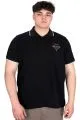 Big Size Mens Polo T-shirt Waffle Mr.Polo U24298 Black