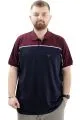 Big Size Mens T-Shirt Polo Renk Bloklu DEER U24324 Navy Blue