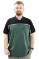 Büyük Beden Erkek T-Shirt Polo Yaka Renk Bloklu DEER U24324 Nefti