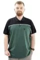 Big Size Mens T-Shirt Polo Renk Bloklu DEER U24324 Naphtha