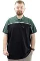Big Size Mens T-Shirt Polo Renk Bloklu DEER U24324 Black