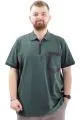 Big Size Mens T-Shirt Zipper Polo with pocket U24325 Naphtha