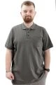 Büyük Beden Erkek Polo Yaka T-Shirt Kabartma Baskılı U24326 Haki