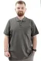 Big Size Mens Polo T-Shirt Kabartma U24326 Khaki