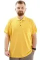 Big Size Mens Polo T-Shirt Kabartma U24326 Hardal