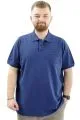 Big Size Mens Polo T-Shirt Kabartma U24326 Indigo