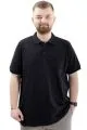 Big Size Mens Polo T-Shirt Kabartma U24326 Black
